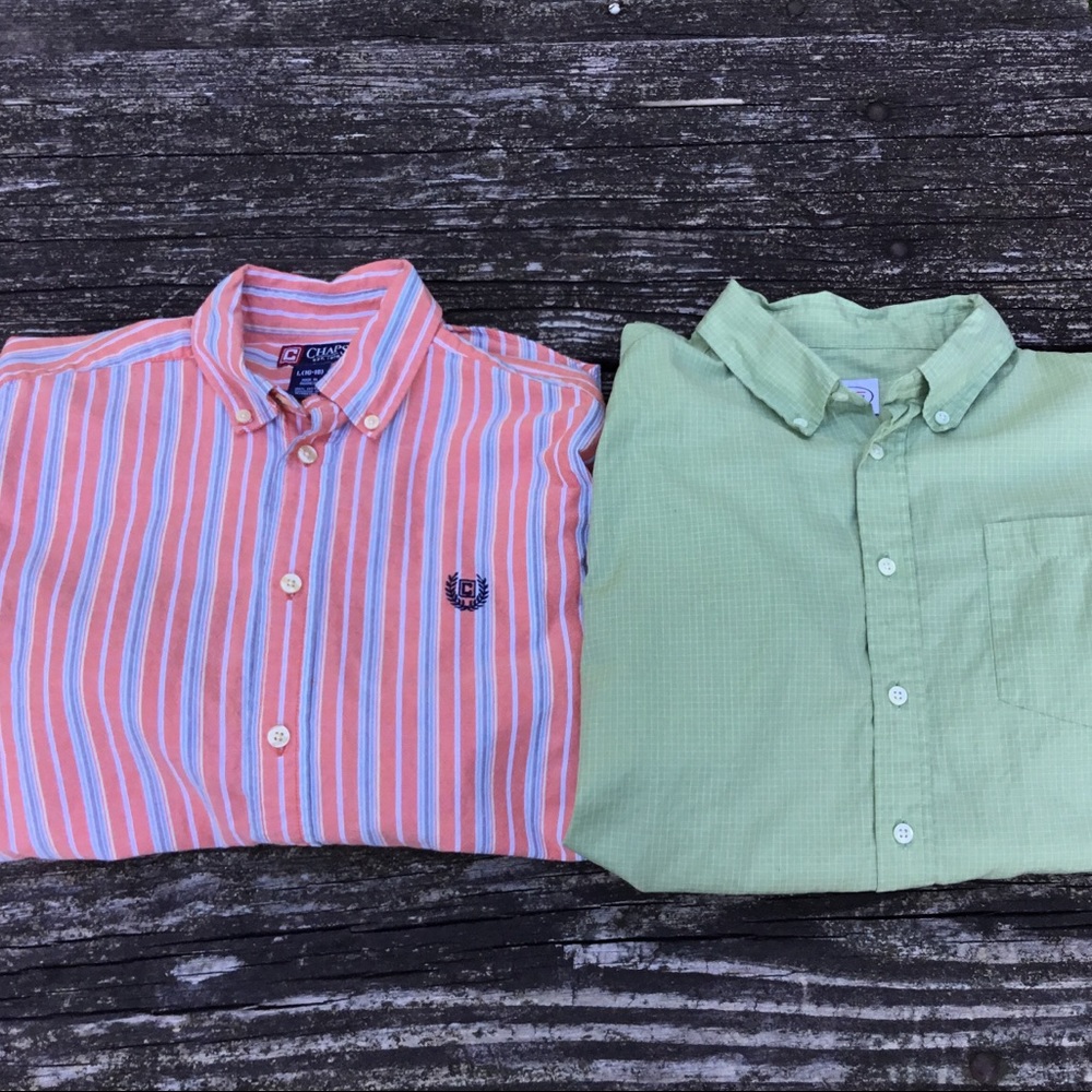 Button Down Long Sleeve Shirts Chaps Talbots 16/18